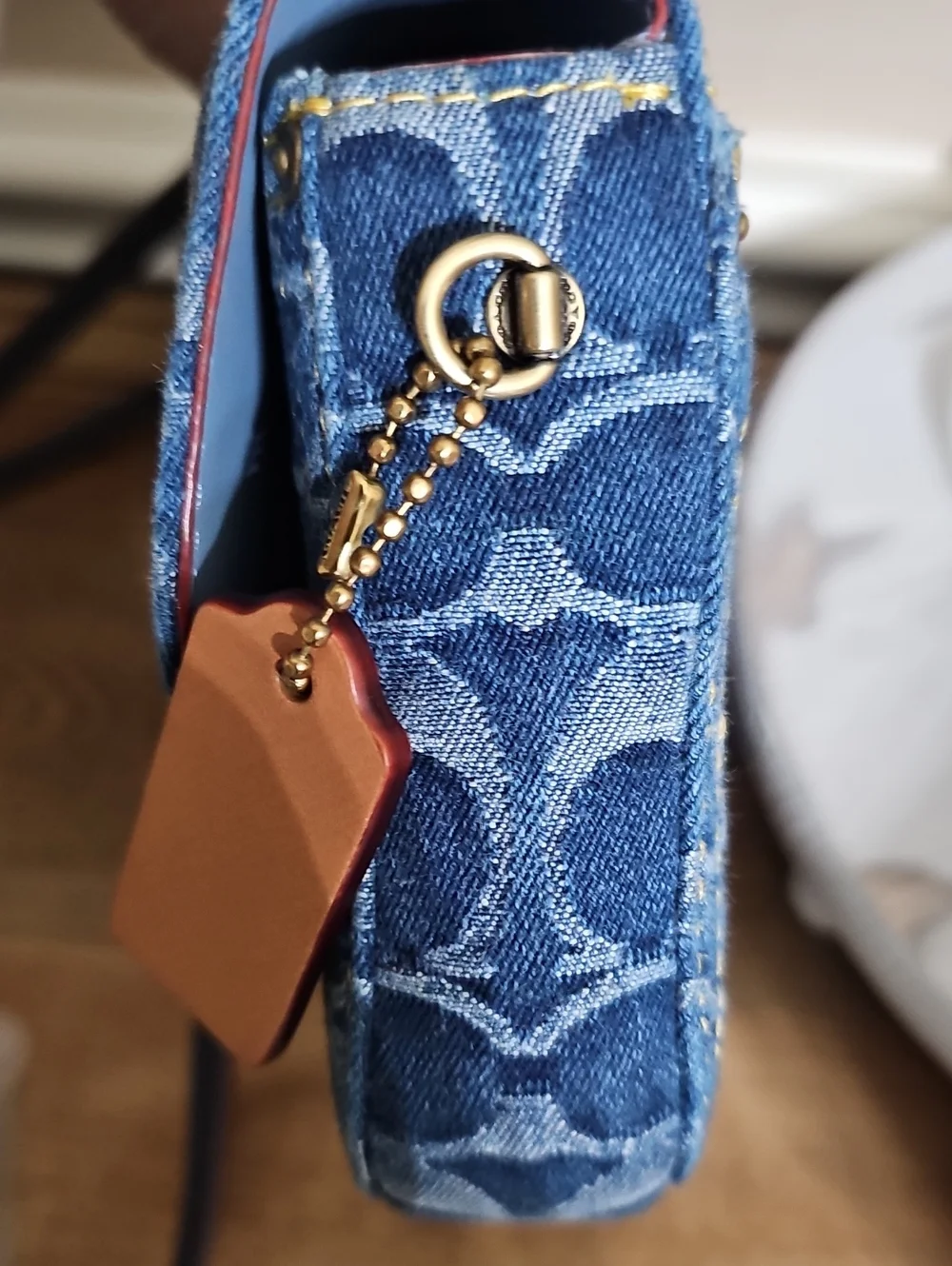Coach Denim Blue Monogram Signature Crossbody Bag